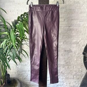 AYLA Burgundy Faux Leather “Featherleg” Pants Size M New with Tags